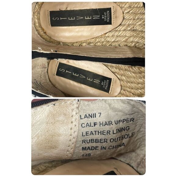 Steve Madden Lanii Hair Calf Espadrille Loafers 7 - Picture 8 of 12